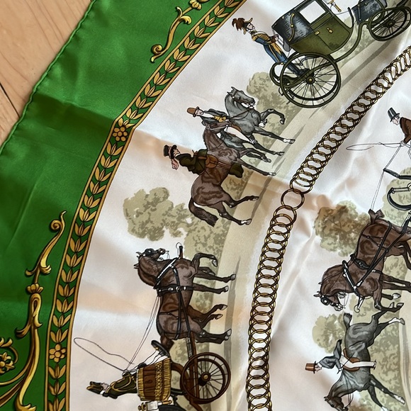 HERMES SILK SCARF 34”x34” La Promenade Comes with Box - Picture 7 of 14